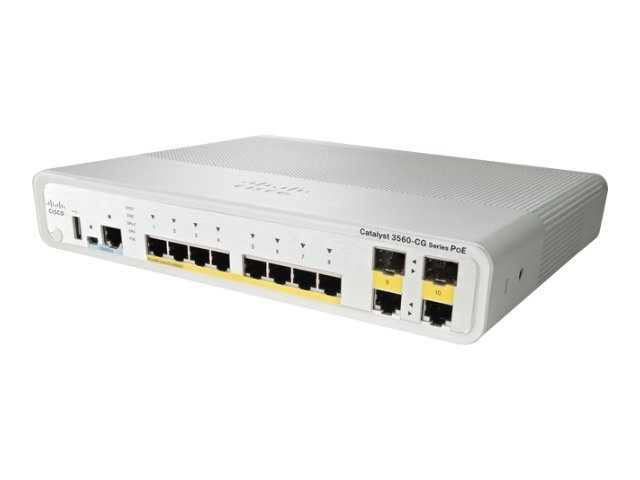 WS-C3560C-12PC-S | Cisco Catalyst Compact 3560C-12PC-S Managed Switch 12 PoE Ethernet-Ports and 2 Combo Gigabit SFP-Ports