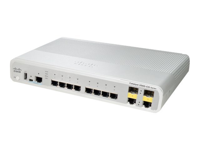 WS-C3560CG-8TC-S | Cisco Catalyst Compact 3560CG-8TC-S Managed Switch 8 Ethernet-Ports and 2 Shared SFP-Ports