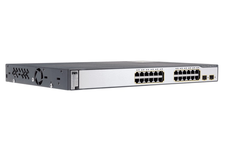 WS-C3750-24PS-E | Cisco Catalyst 3750-24PS EMI -Switch L3 Managed 24 X 10/100 + 2 X SFP Rack-mountable POE