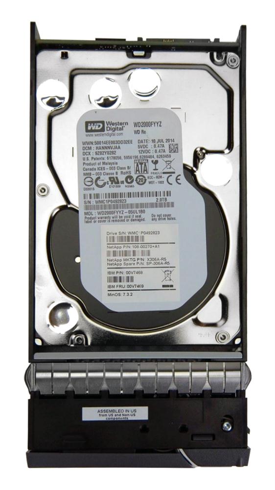 X306A | NetApp 2TB 7200RPM SATA 6 Gbps 3.5 64MB Cache Hard Drive
