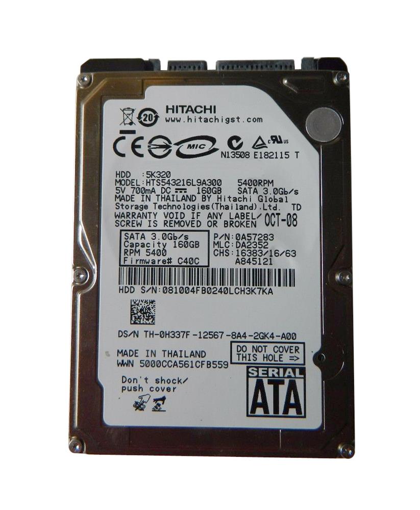 XP047 | Dell 80GB 5400RPM SATA Gbps 2.5 8MB Cache Hard Drive