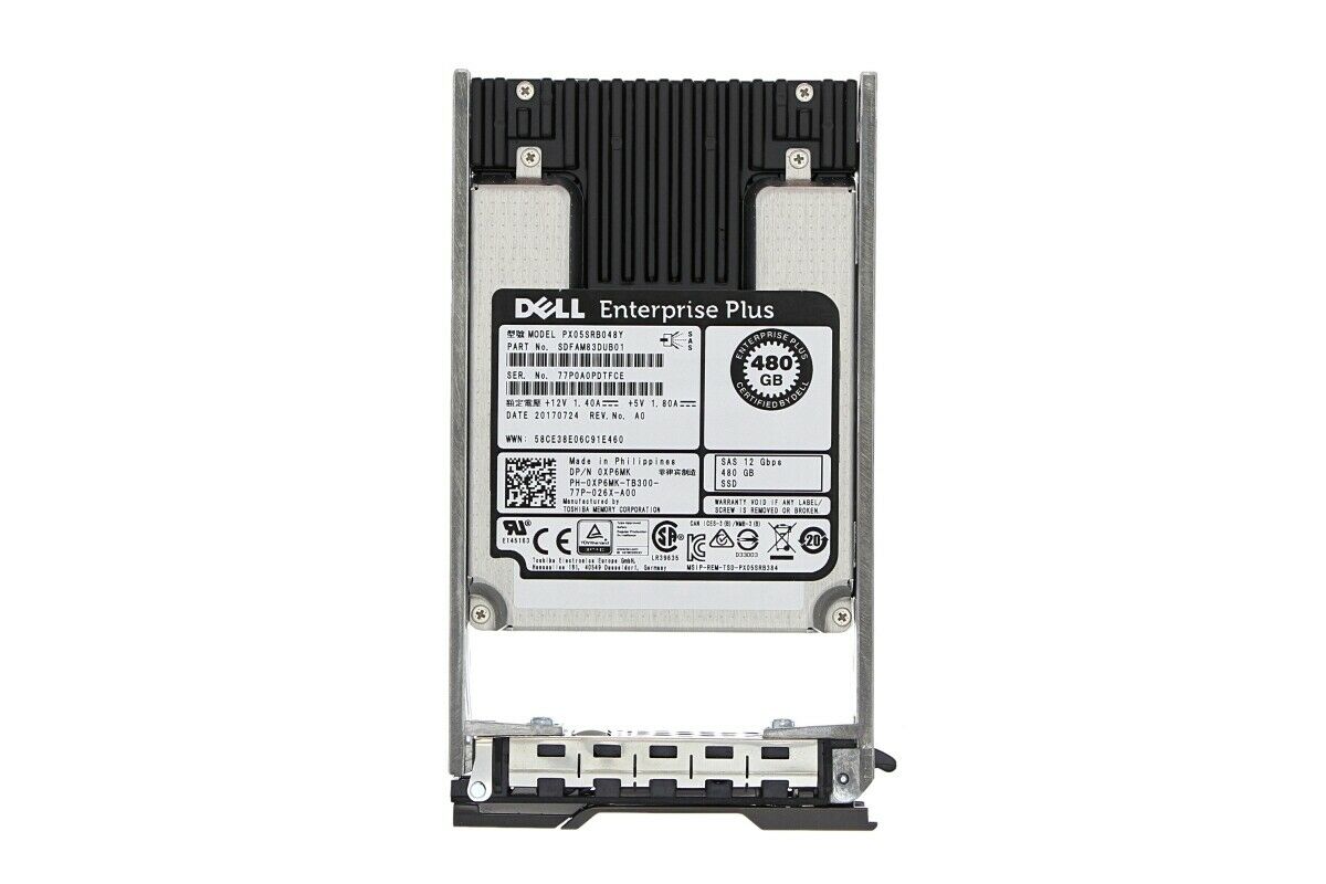 XP6MK | Dell 480GB Read Intensive TLC SAS 12Gb/s 2.5-inch Enterprise Plus Solid State Drive (SSD) for Compellent SCV2020 and SCV3020 Storage System