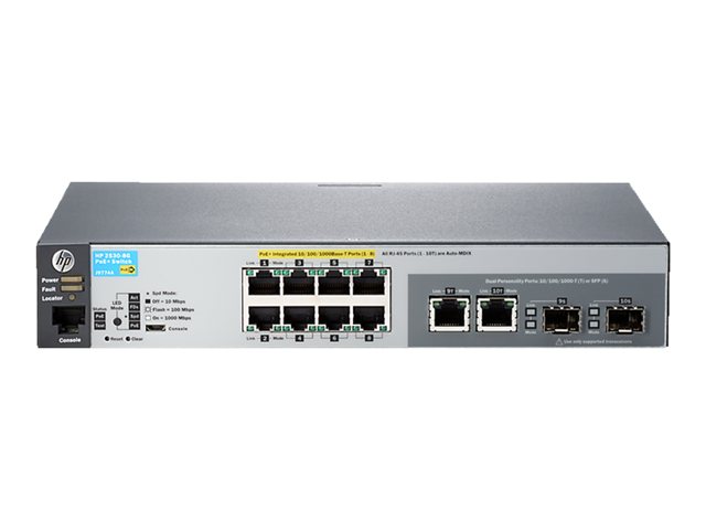 J9774A#ABA | HP Aruba 2530-8G-PoE+ 8-Ports 10/100/1000Base-T Gigabit Ethernet Managed Rack-Mountable Switch