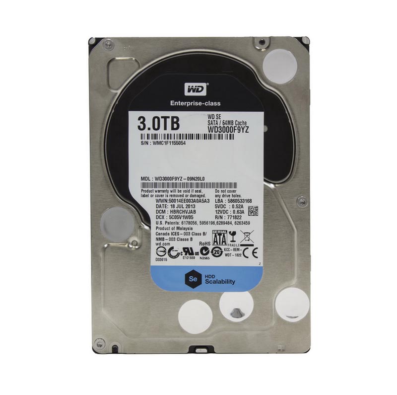 WD3000F9YZ | Western Digital Se 3TB SATA 6GB/s 64MB Cache 3.5 Datacenter Capacity Hdd for Nas and Scale-Out Architectures - NEW