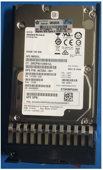 873031-001 | HPE 300gb Sas 12gbps 15000rpm 2.5 Sff Hot Swap Dual Port Enterprise Standard Carrier Digitally Signed Firmware Hard Drive