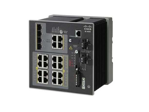 IE-4000-4S8P4G-E | CISCO Industrial Ethernet 4000 Series - Switch - Managed - 4 X Sfp + 8 X 10/100 (poe+) + 4 X Combo Gigabit Sfp - Din Rail Mountable - Poe+ - Dc Power