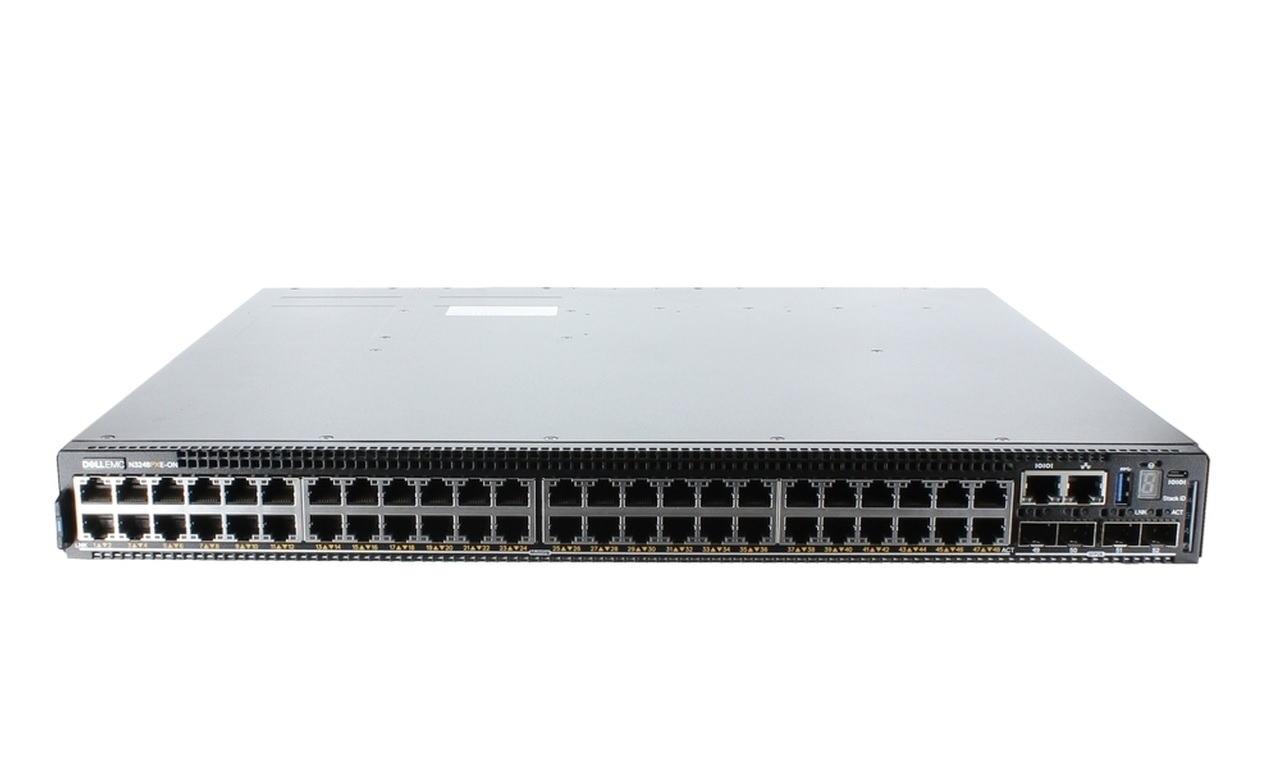 N3248PXE-ON | DELL NETWORKING N3248pxe-on 48x Rj45 10m/100m/1g/2.5g/5g/10g 802.3bt Type-4 (up To 90w) Poe Auto-sensing Ports, 4x 25g Sfp28 Ports