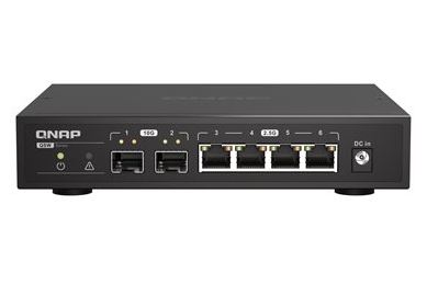 QSW-2104-2S-US | QNAP Desktop Unmanaged Switch 4 Port 2.5gbps Auto Negotiation (2.5g/1g/100m) 2 10gbe Sfp+ Port