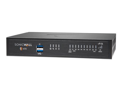 02-SSC-6385 | SONICWALL Tz470 High Availability Firewall - 8 Port - 10/100/1000base-t - 2.5 Gigabit Ethernet - Des, 3des, Md5, Sha-1, Aes (128-bit), Aes (192-bit), Aes (256-bit) - 8 X Rj-45 - 2 Total Expansion Slots - Desktop, Rack-mountable