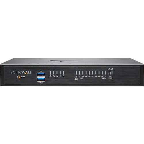 02-SSC-2833 | SONICWALL Tz570 Network Security/firewall Appliance - 8 Port - 10/100/1000base-t - 5 Gigabit Ethernet - Des, 3des, Md5, Sha-1, Aes (128-bit), Aes (192-bit), Aes (256-bit) - 8 X Rj-45 - 2 Total Expansion Slots - Desktop, Rack-mountable