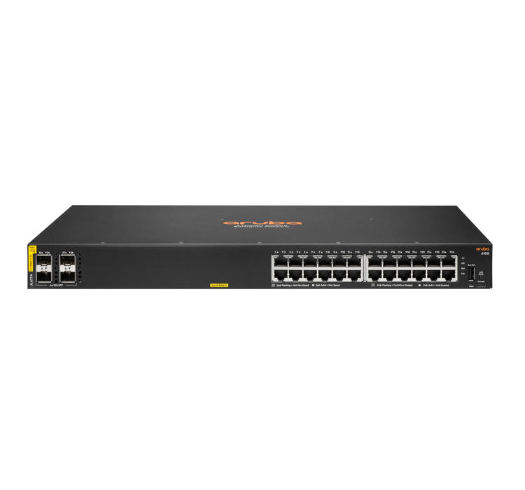 JL677A#ABA | HPE Aruba 6100 24g Class4 Poe 4sfp+ 370w Switch - Switch -24 Ports - Managed - Rack-mountable