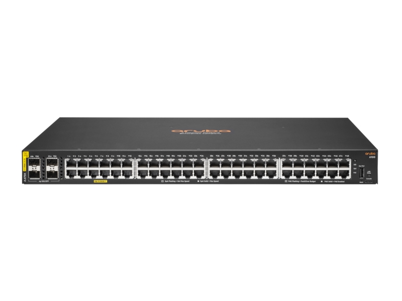 JL675A | HPE Aruba 6100 48g Class4 Poe 4sfp+ 370w Switch - Switch -48 Ports - Managed - Rack-mountable