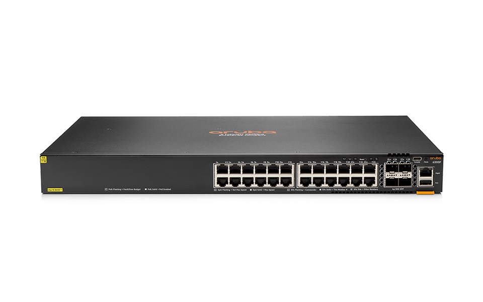 JL666A#ABA | HPE Aruba 6300f 24-port 1gbe Class 4 Poe And 4-port Sfp56 Switch