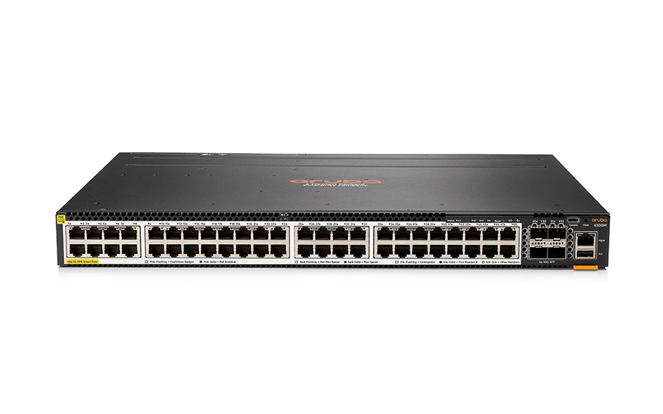 JL659A#ABA | HPE Aruba 6300m 48-port Hpe Smart Rate 1/2.5/5gbe Class 6 Poe And 4-port Sfp56 Switch