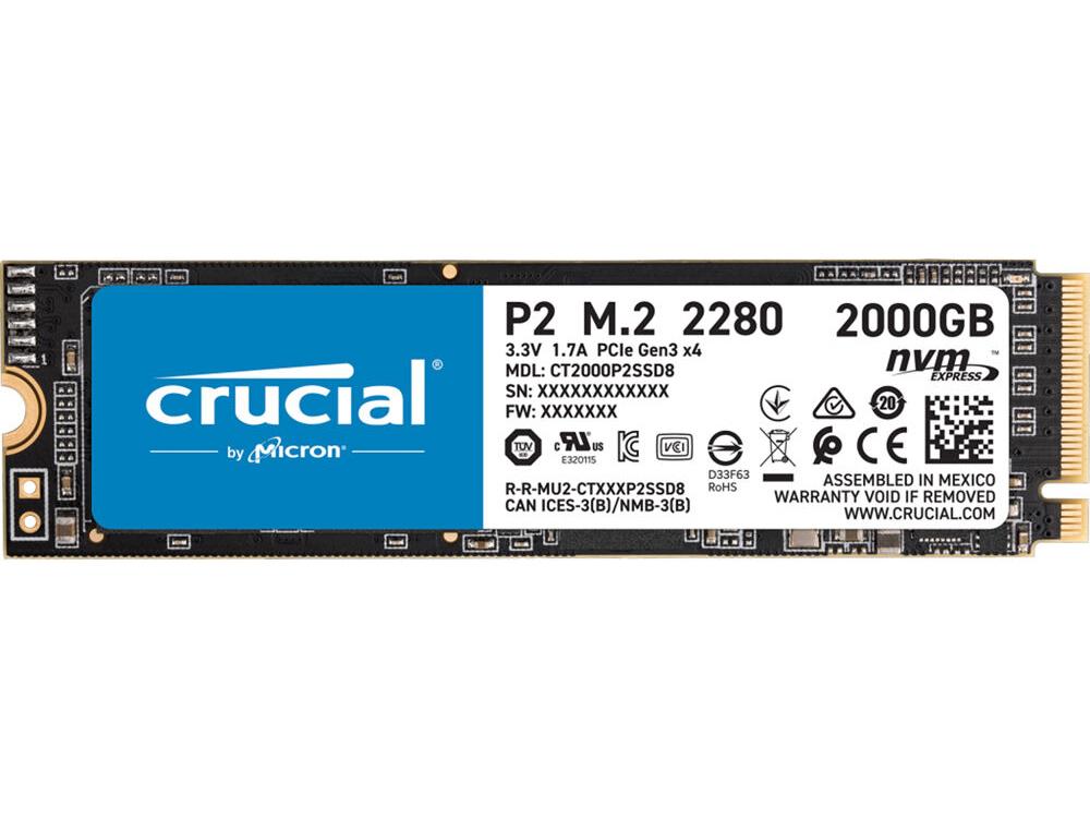 CT2000P2SSD8 | CRUCIAL P2 2tb Pcie G3 1x4 / Nvme M.2 2280 Internal Solid State Drive