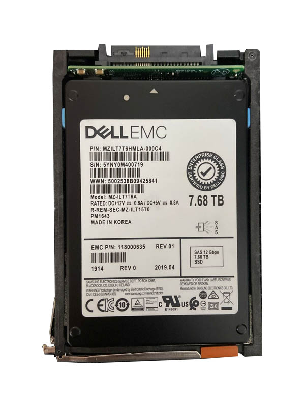 118000635 | EMC 7.68tb Sas 12gbps 2.5 Enterprise Solid State Drive