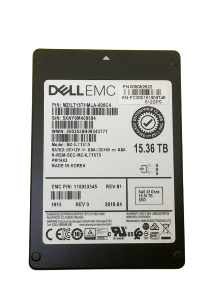 118033345 | DELL EMC 15.36tb Sas 12gbs 2.5 Enterprise Internal Solid State Drive For Dell Emc Storage