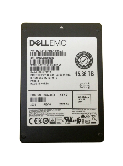 118033346 | DELL EMC 15.36tb Sas 12gbs 2.5 Enterprise Internal Solid State Drive For Dell Emc Storage