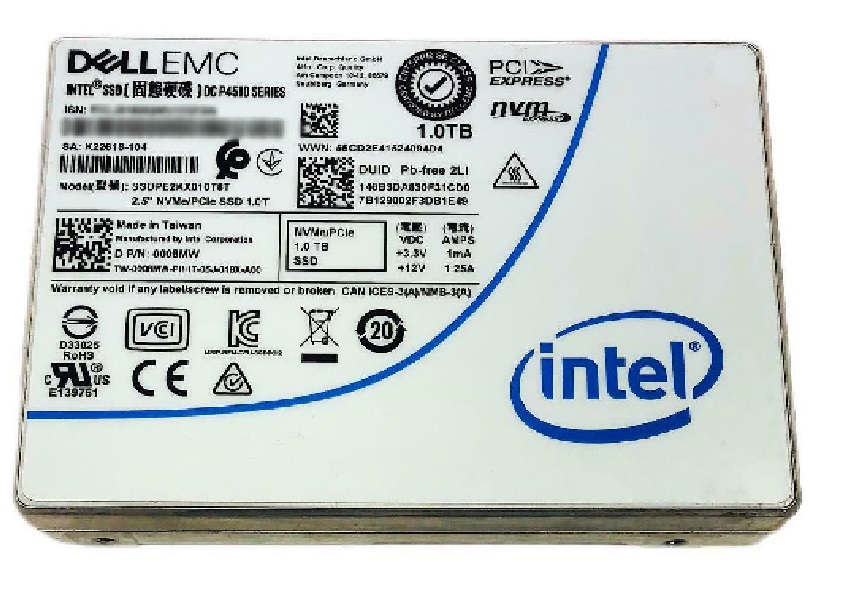 SSDPE2KX010T8T | INTEL Dc P4510 Series 1tb 2.5 Pci Express 3.1 X4 (nvme) Tlc Read Intensive Sed Internal Solid State Drive