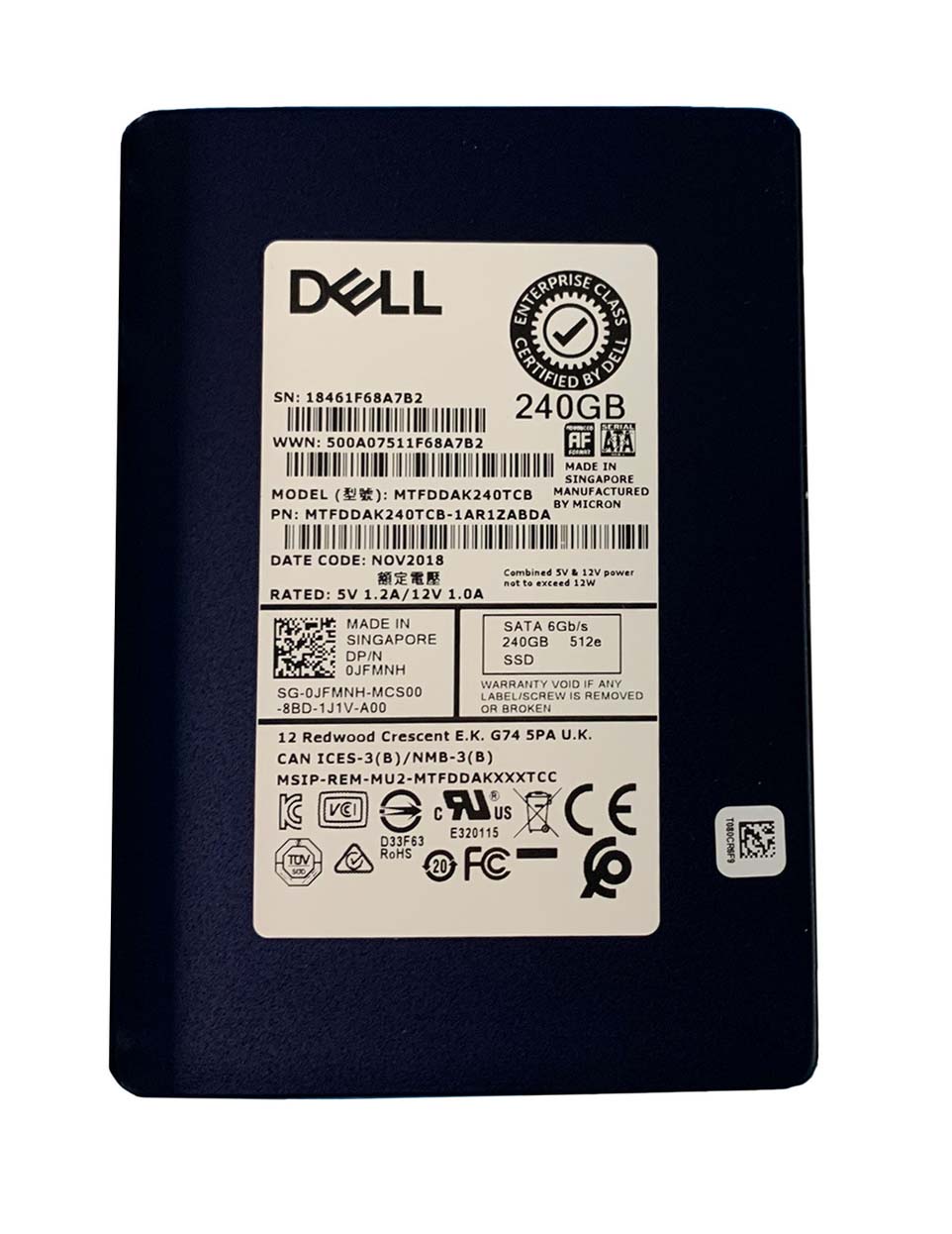 MTFDDAK240TCB-1AR1ZABDA | MICRON 5100 Pro Series 240gb Sata-6gbps 2.5 7mm Solid State Drive