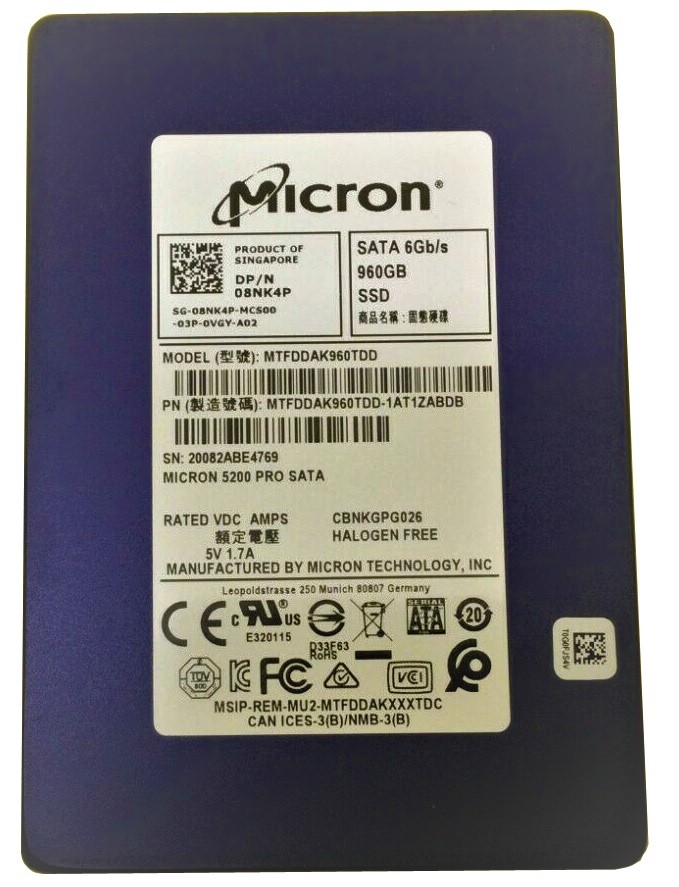 MTFDDAK960TDD-1AT1ZABDB | MICRON 5200 Pro 960gb Sata 6gbps 2.5 Mixed Use Tcl Internal Solid State Drive