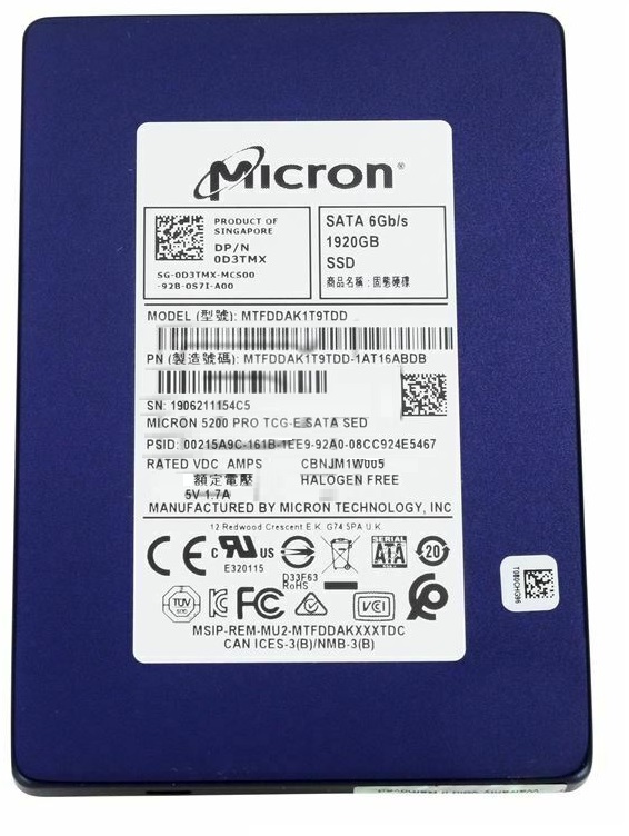 MTFDDAK1T9TDD-1AT16ABDB | MICRON 5200 Pro 1.92tb Sata 6gbps 2.5 Mixed Use Tlc Internal Solid State Drive