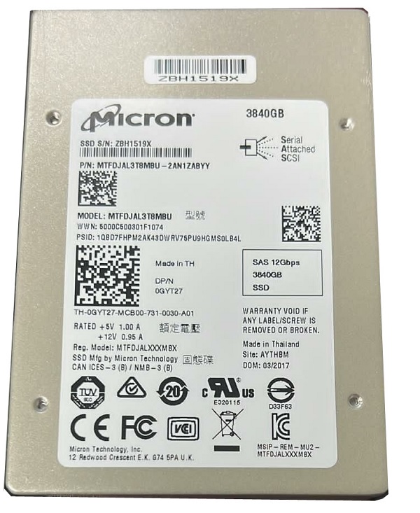 MTFDJAL3T8MBU-2AN1ZABYY | MICRON S610dc 3.84tb Sas 12gbps 2.5 Sff Read Intensive Mlc Internal Solid State Drive