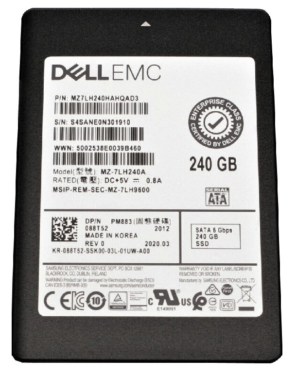 MZ7LH240HAHQAD3 | SAMSUNG Pm883 Series 240gb Sata 6gbps 2.5 Read Intensive Enterprise Internal Solid State Drive