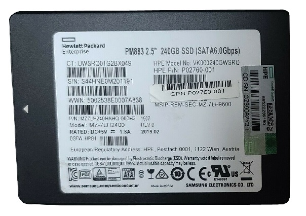 MZ7LH240HAHQ-000H3 | SAMSUNG Pm883 Series 240gb Sata 6gbps 2.5 Internal Enterprise Solid State Drive