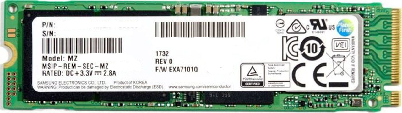 MZVLB1T0HBLR-00000 | SAMSUNG Pm981a M.2 2280 1tb Pci Express 3.0 X4 Nvme, Solid State Drive