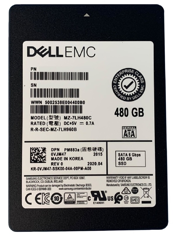 MZ-7LH480C | SAMSUNG Pm883a 480gb Sata 6gbps 2.5 Tcl Read Intensive Enterprise Internal Solid State Drive