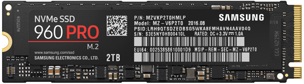 MZVKP2T0HMLP | SAMSUNG 2tb 960pro, Pci Express 3.0 X4 (nvme), M.2 2280 Card Solid State Drive