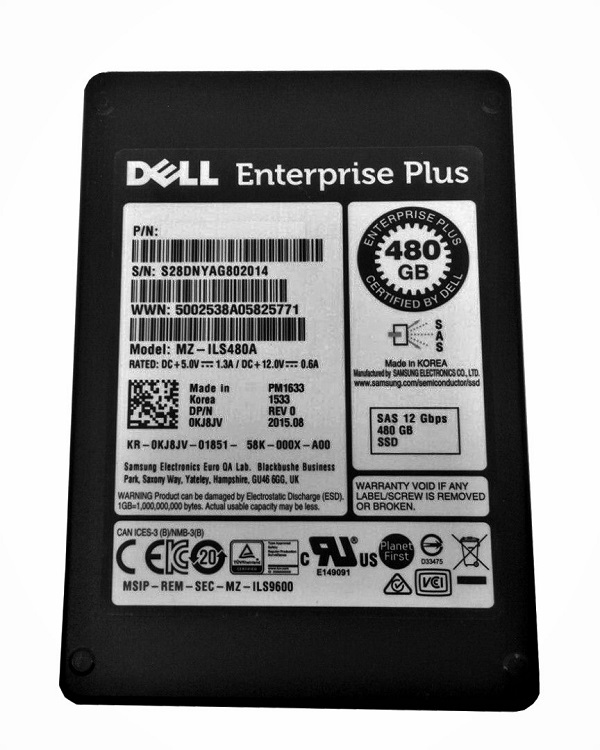 MZ-ILS480A | SAMSUNG Pm1633 480gb Sas 12gbps 2.5 Read Intensive Tlc Enterprise Solid State Drive