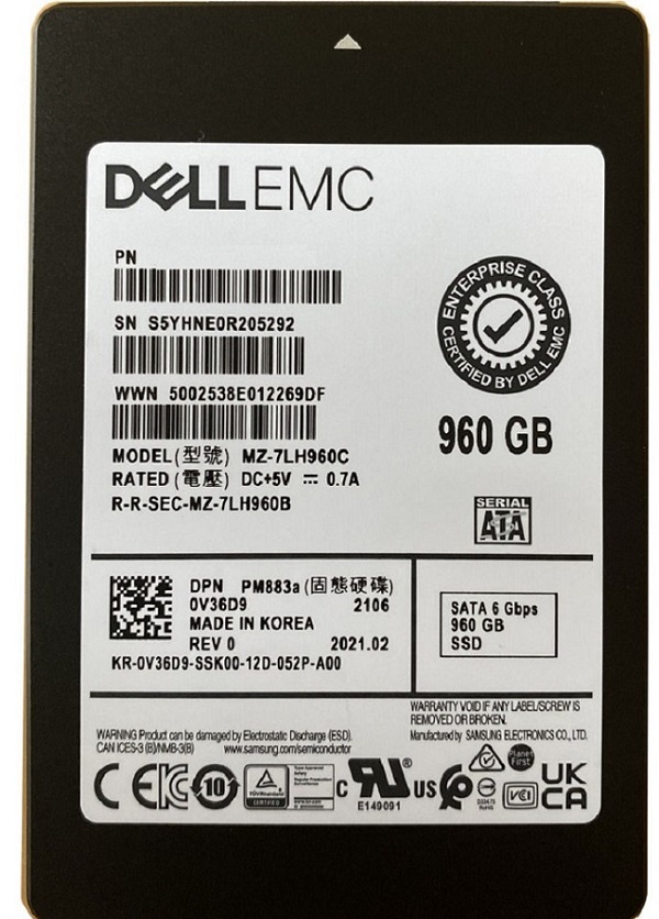 MZ-7LH960C | SAMSUNG Sm883a Series 960gb Sata 6gbps 2.5 Enterprise Internal Solid State Drive