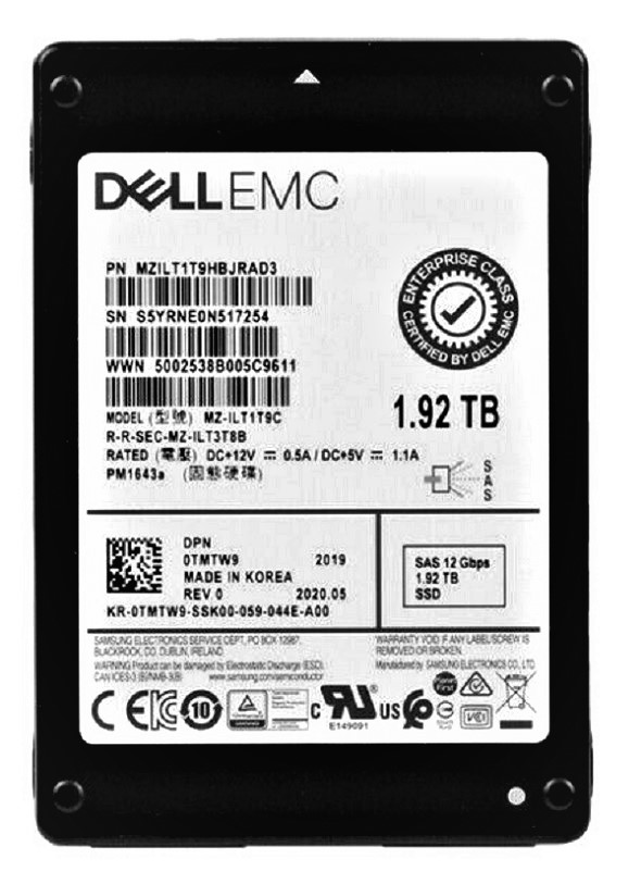 MZ-ILT1T9C | SAMSUNG Pm1643a 1.92 Tb Sas 12gbps 2.5 Enterprise Internal Solid State Drive