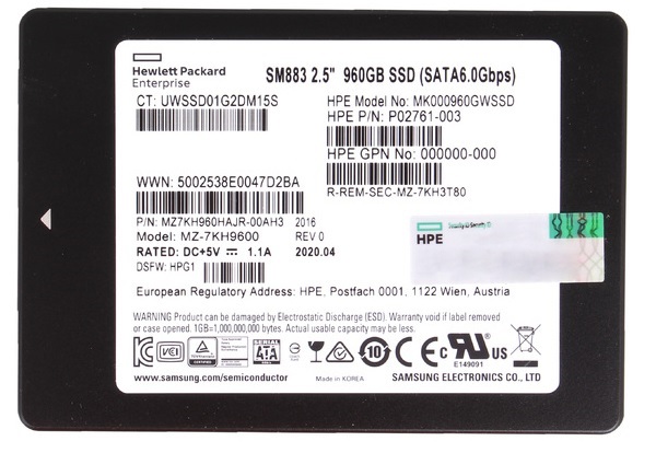 MZ7KH960HAJR-00AH3 | SAMSUNG Sm883 Series 960gb Sata 6gbps 2.5 Sff Mixed Use Enterprise Internal Solid State Drive