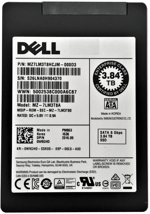 MZ7LM3T8HCJM-000D3 | SAMSUNG Pm863 3.84 Tb Sata 6gbps 2.5 Read Intensive Enterpise Internal Solid State Drive