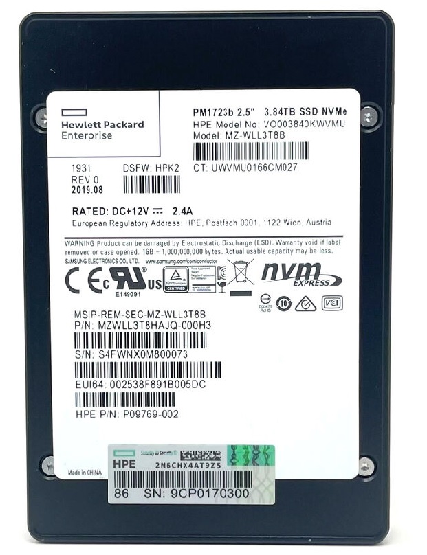 MZWLL3T8HAJQ-000H3 | SAMSUNG 3.84tb Pm1723b 3.84tb 2.5 Read Intensive Mlc Pci Express X4 (nvme) Internal Solid State Drive