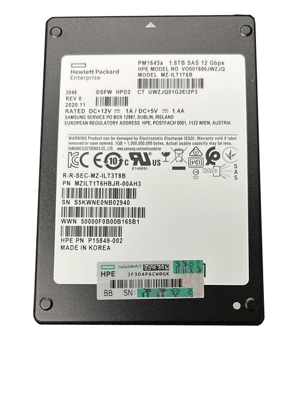 MZILT1T6HBJR-00AH3 | SAMSUNG 1.6tb Pm1645a Sas 12gbps 2.5 Mix Use Tcl Hot Swap Enterprise Solid State Drive