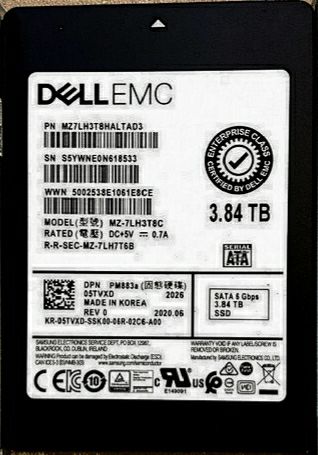 MZ7LH3T8HALTAD3 | SAMSUNG Pm883a 3.84tb Sata 6gbps 2.5 Tcl Read Intensive Enterprise Internal Solid State Drive