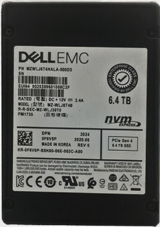 MZWLJ6T4HALA-000D3 | SAMSUNG Pm1735 6.4tb 2.5 Mix Use Tlc Pci Express 4.0 X8 Enterprise Internal Solid State Drive