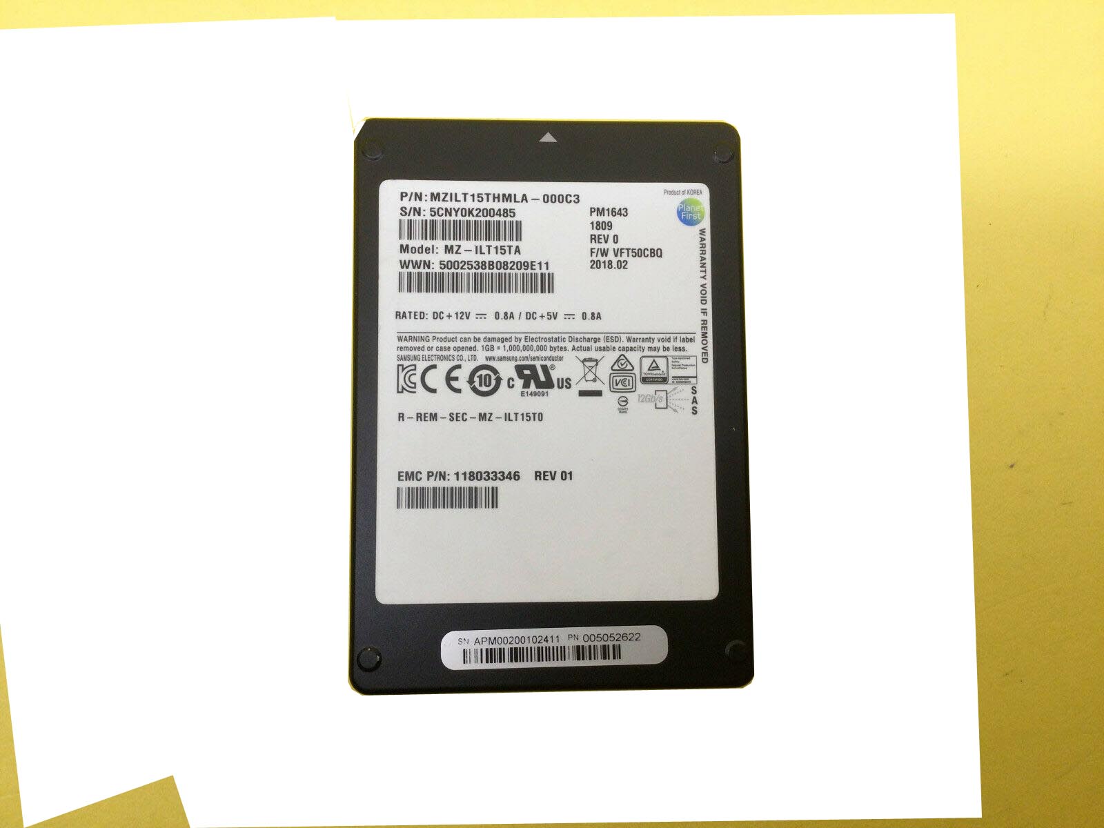 MZILT15THMLA-000C3 | SAMSUNG Pm1643 15.36tb Sas 12gbps 2.5 Internal Solid State Drive