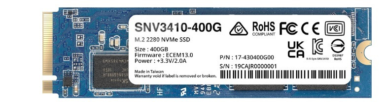 SNV3410-400G | SYNOLOGY 400gb M.2 2280 Pci Express 3.0 X4 (nvme), Internal Solid State Drive