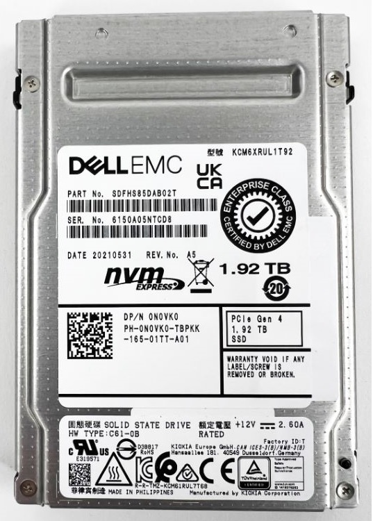 SDFHS85DAB02T | TOSHIBA Cm6 Series 1.92tb 2.5 Read Intensive Pci Express 4.0 X4 (nvme) Bics Flash Tlc Internal Solid State Drive