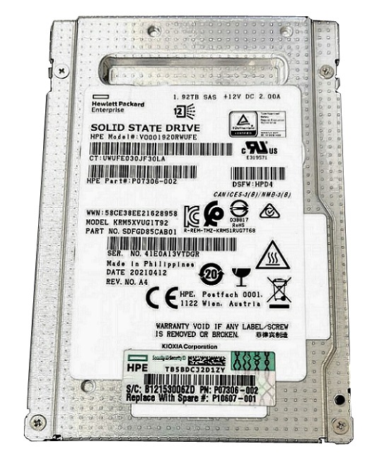 KRM5XVUG1T92 | TOSHIBA Rm5 Series 1.92tb Sas 12gbps 2.5 Mixed Use Internal Solid State Drive