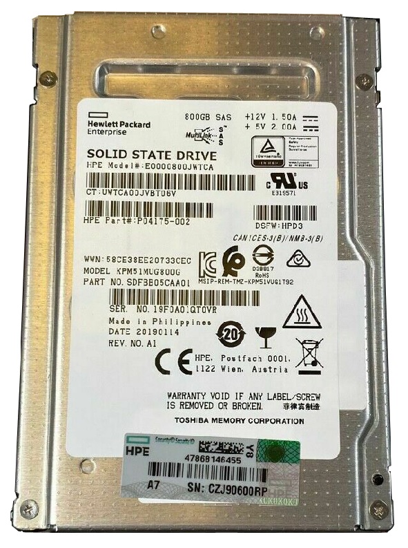 SDFBB05CAA01 | TOSHIBA Pm5 Series 800gb Sas 12gbps 2.5 Sff Write Intensive Sc Digitally Signed Firmware Solid State Drive