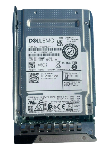 FH1W9 | DELL 3.84tb Self-encrypting Sed Fips 140-2 Sas-12gbps Read Intensive Bics Flash 3d Tlc 2.5 Hot-plug Dell Certified Pm6 Series Solid State Drive