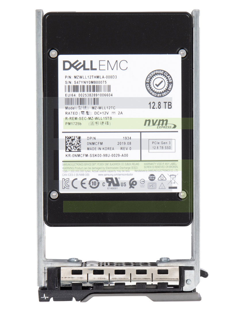 NMCFM | DELL Pm1725b Series 12.8tb Pcie Nvme 3.1 X4 3d Nand Tlc 2.5 Solid State Drive For Poweredge Server