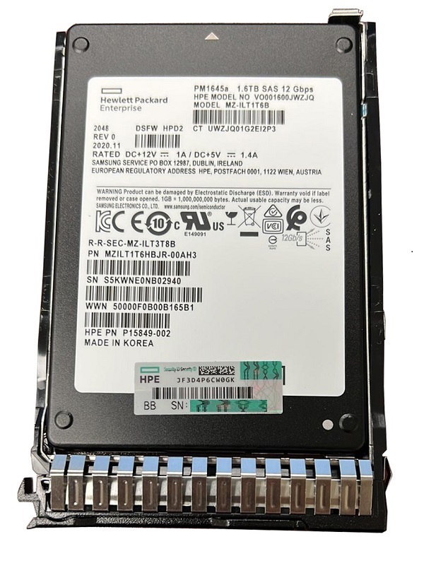 P15849-002 | HPE 1.6tb Sas 12gbps 2.5 Sff Mixed Use Sc Hot Swap Digitally Signedfirmware Solid State Drive