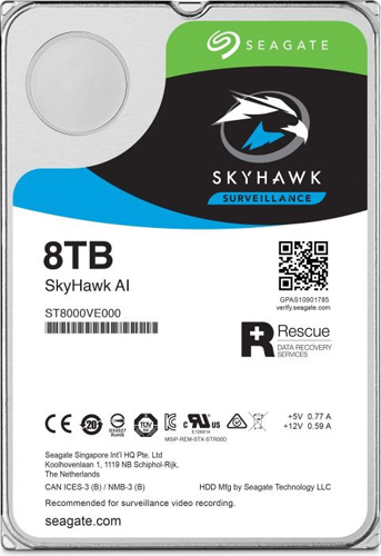 ST8000VE000 | Seagate SkyHawk AI Surveillance 8TB 7200RPM SATA 6Gb/s 256MB Cache 3.5 Internal Hard Drive - NEW